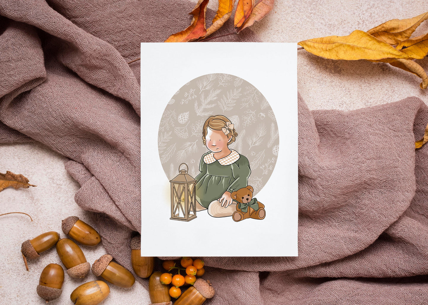 Carte Postale - Enfant à la Lanterne