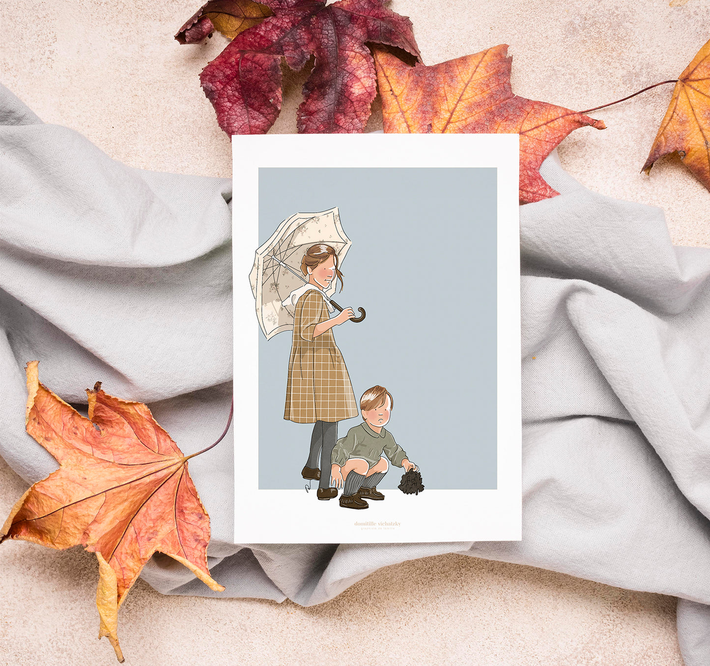 Carte Postale - Sous le parapluie