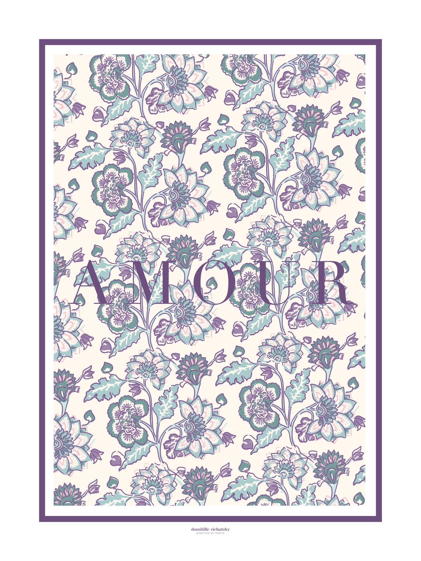 Affiche Aniya Parme - motifs indiens – Inspiration blockprint