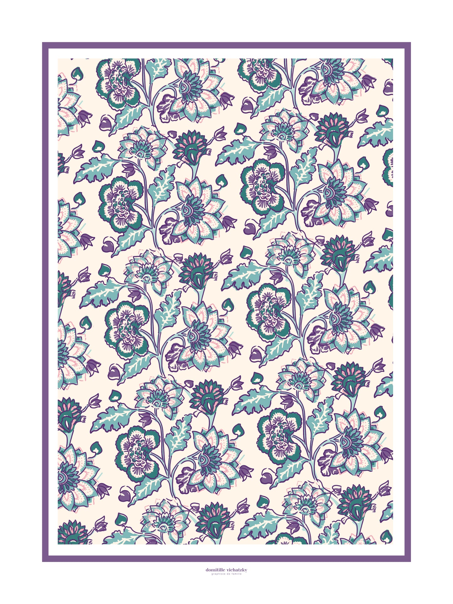 Affiche Aniya Parme - motifs indiens – Inspiration blockprint