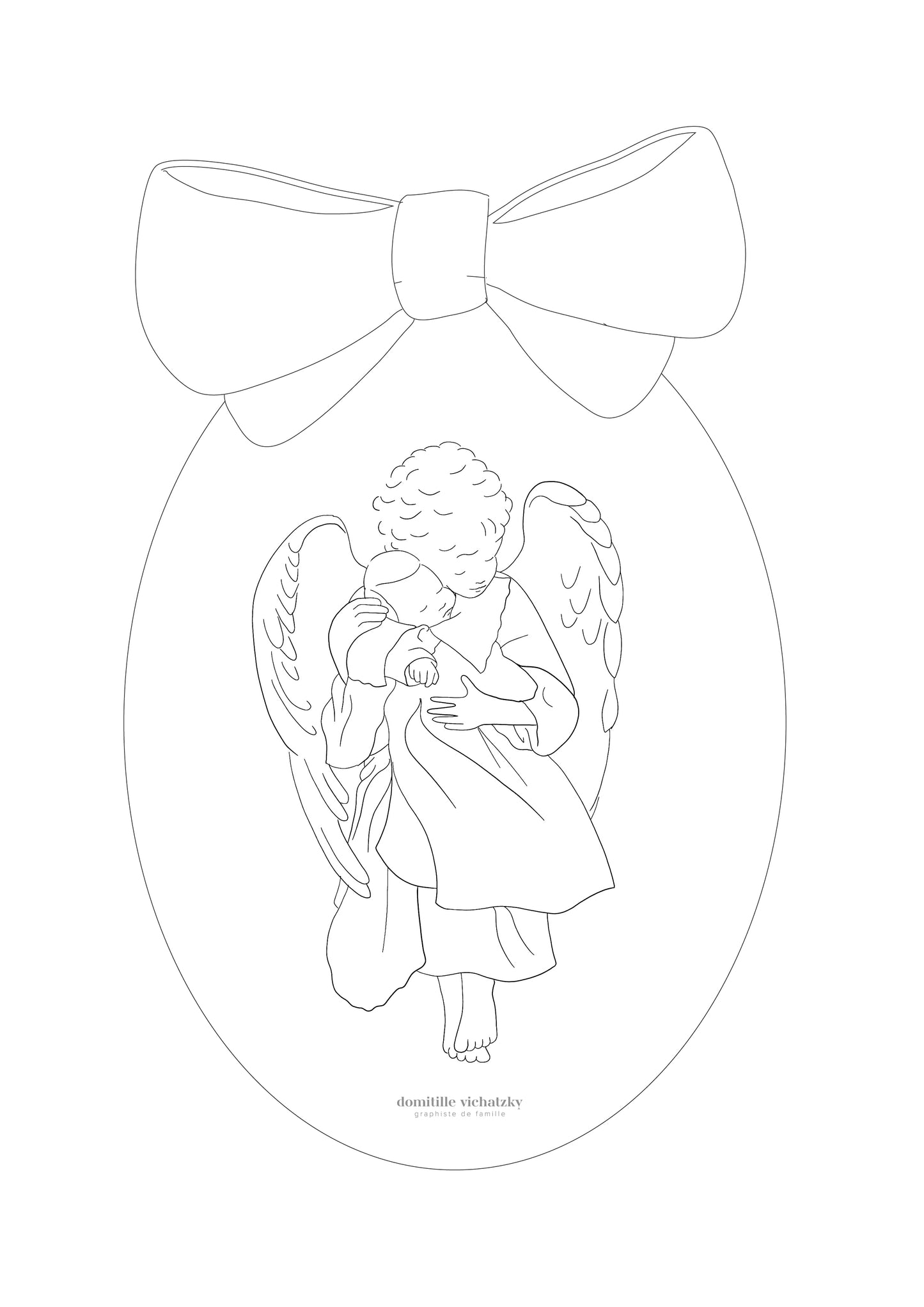 Coloriage - Ange de Pâques 2024