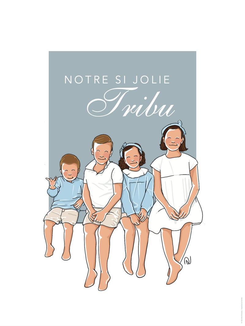 Illustration personnalisée de votre famille ou d’une personne aimée