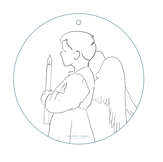 Coloriage Boule de Noël - Petits Anges