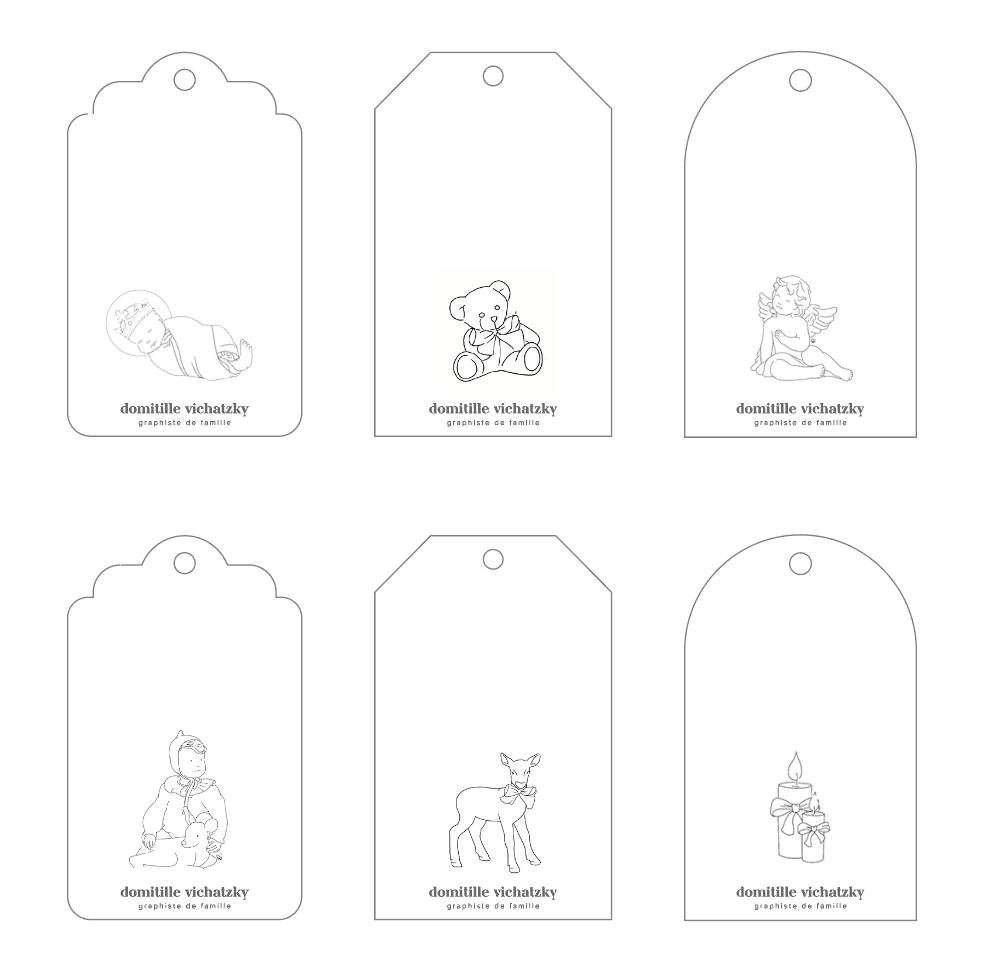 Coloriage Etiquettes de Noël