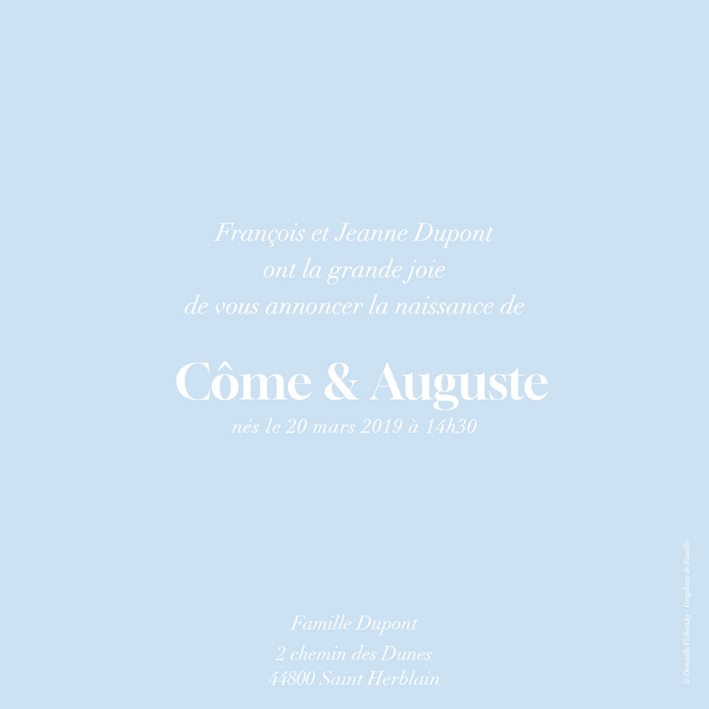 Faire-Part de Naissance Jumeaux