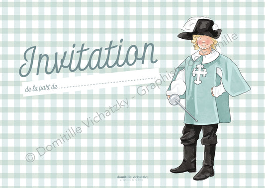 Carte Invitation Anniversaire - Mousquetaire