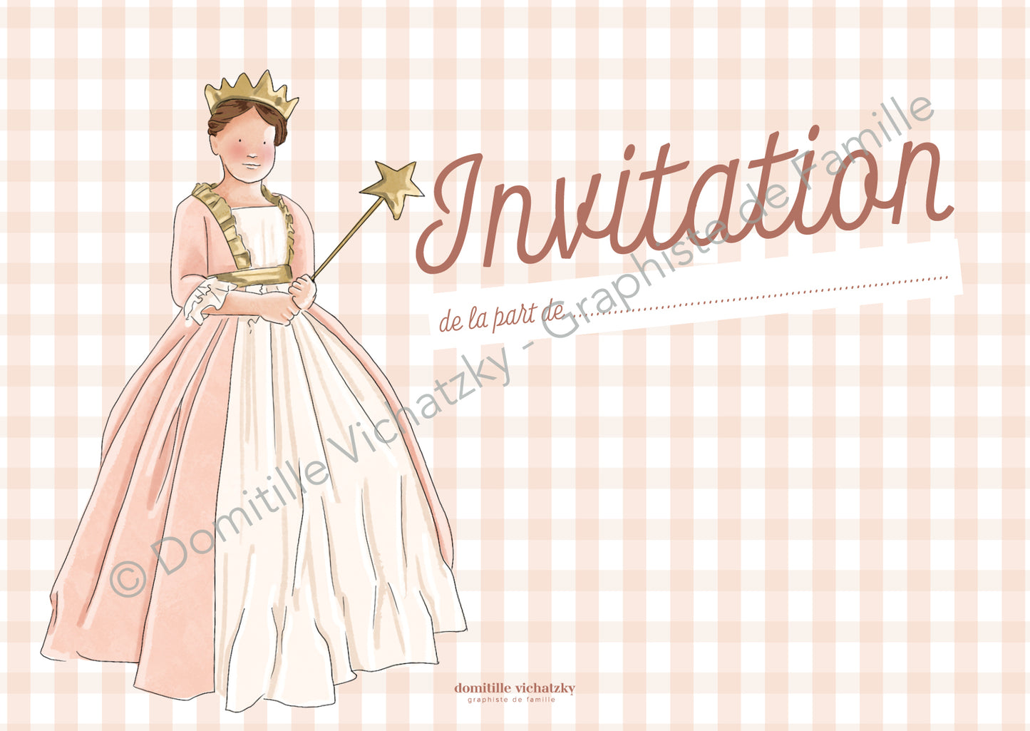 Carte Invitation Anniversaire - Princesse