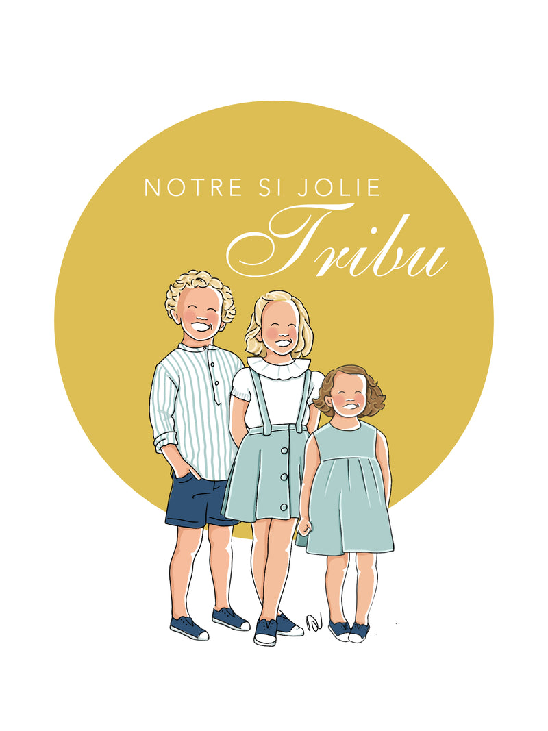 Illustration personnalisée de votre famille ou d’une personne aimée