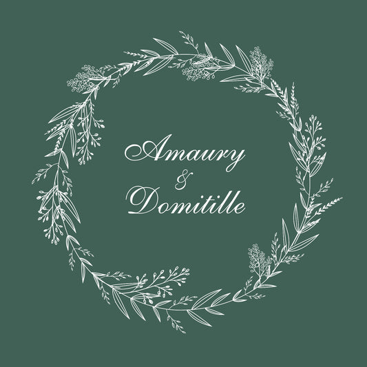 Faire-part de mariage carré Couronne