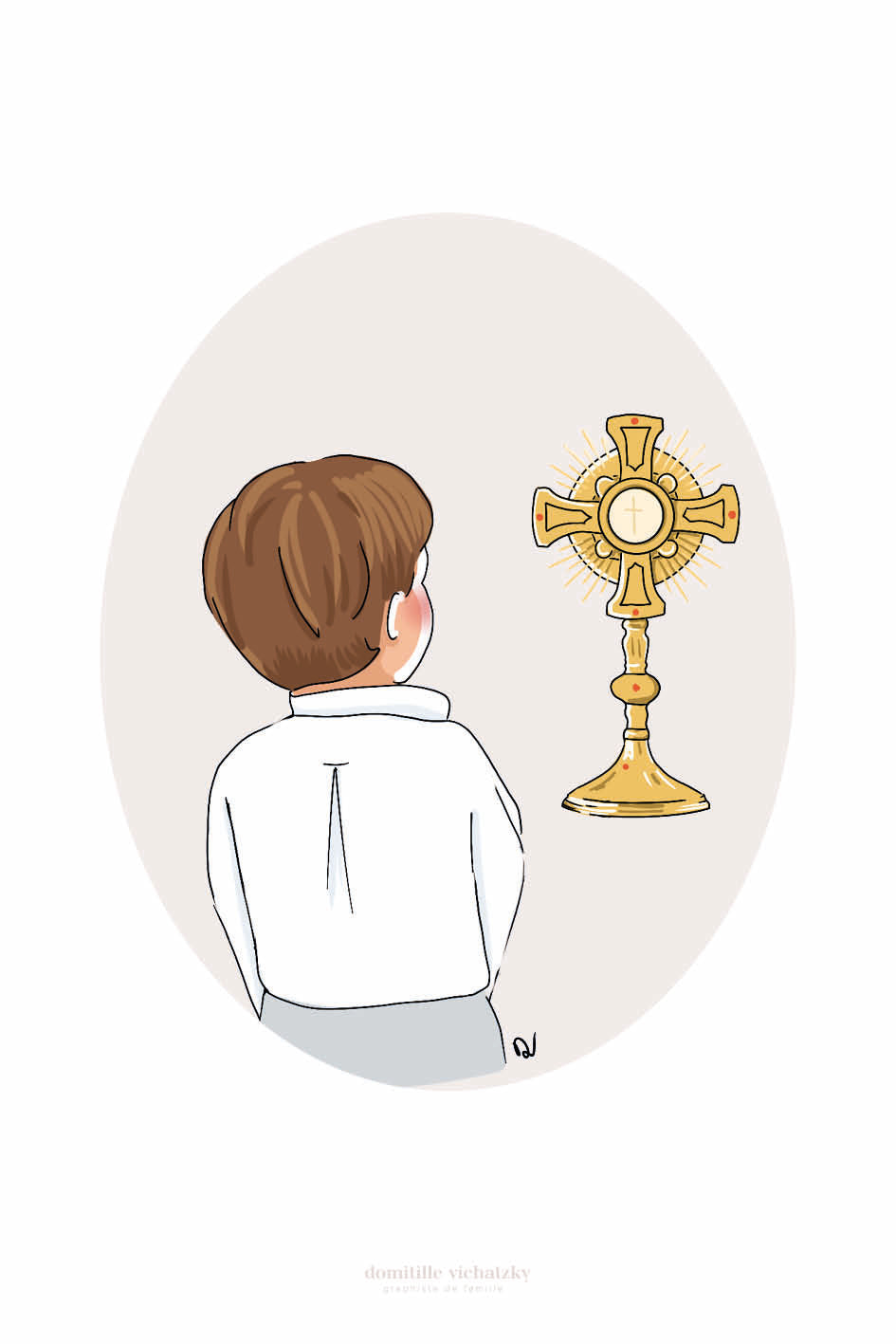 Signet - Petit Garçon devant le Saint Sacrement