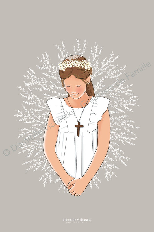 Signet - Fillette à la croix