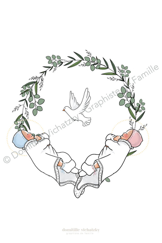 Signet - Baptême - Jumeaux