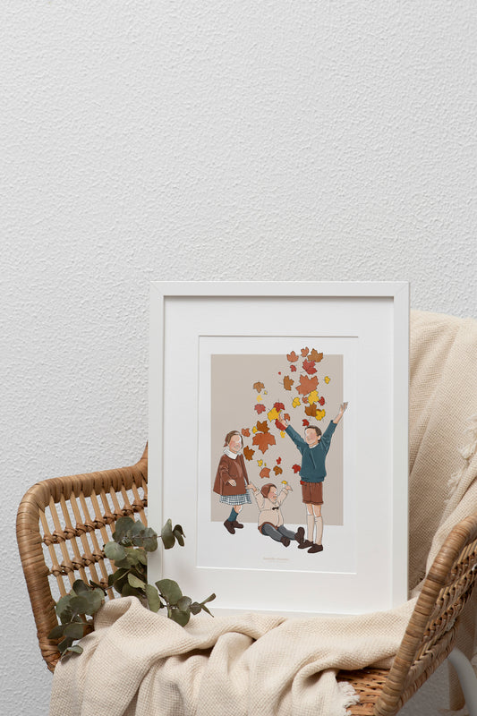 Affiche Fêter l'automne - Illustration murale pour chambre d’enfant
