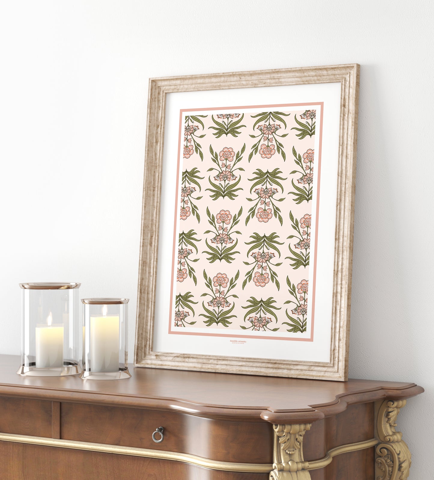 Affiche Asha Pastel - motifs indiens – Inspiration blockprint