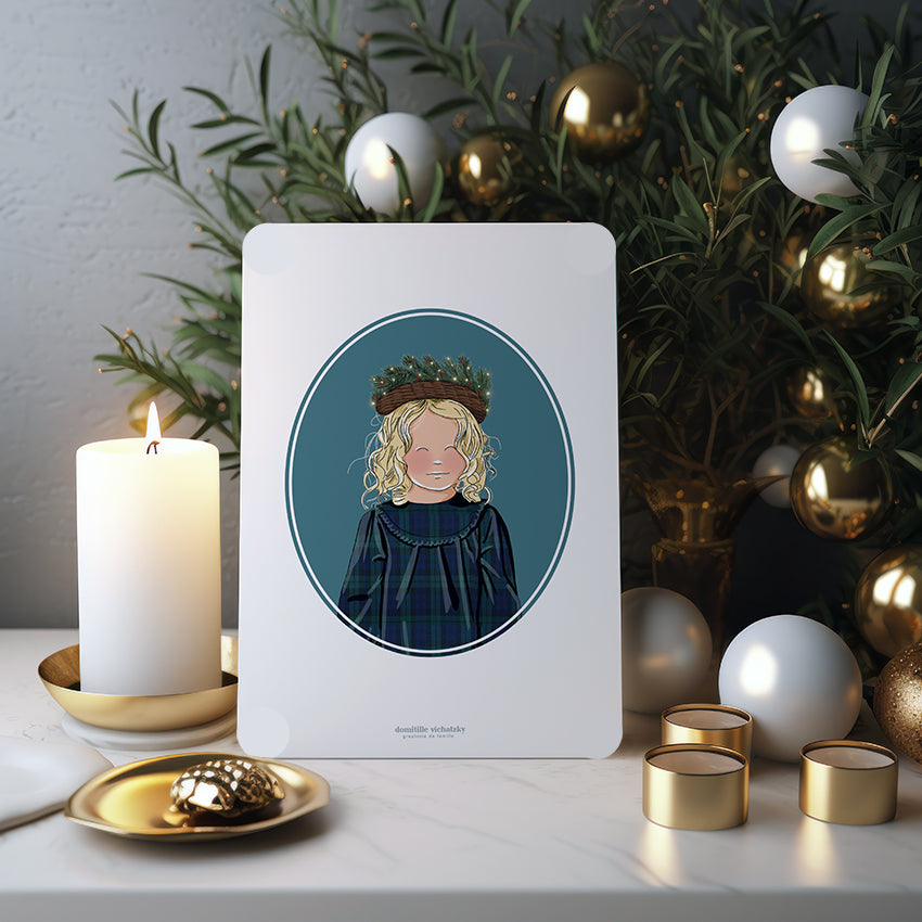 Carte "Fillette et Couronne"