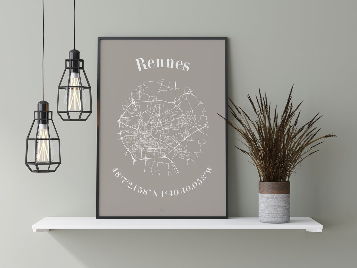 Affiche GPS - Plan détaillé - Villes