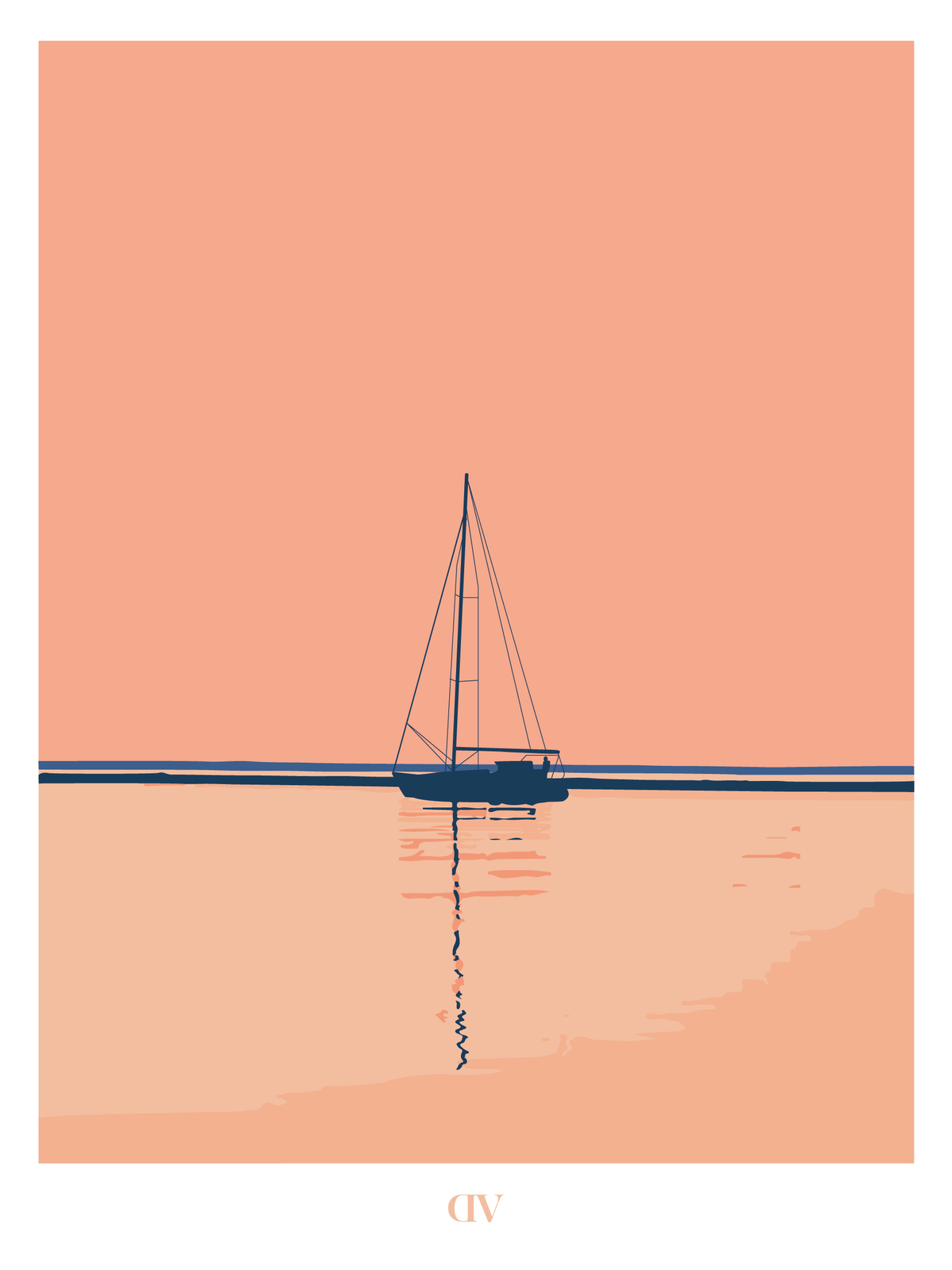 Affiche Coucher de Soleil sur la mer Baltique
