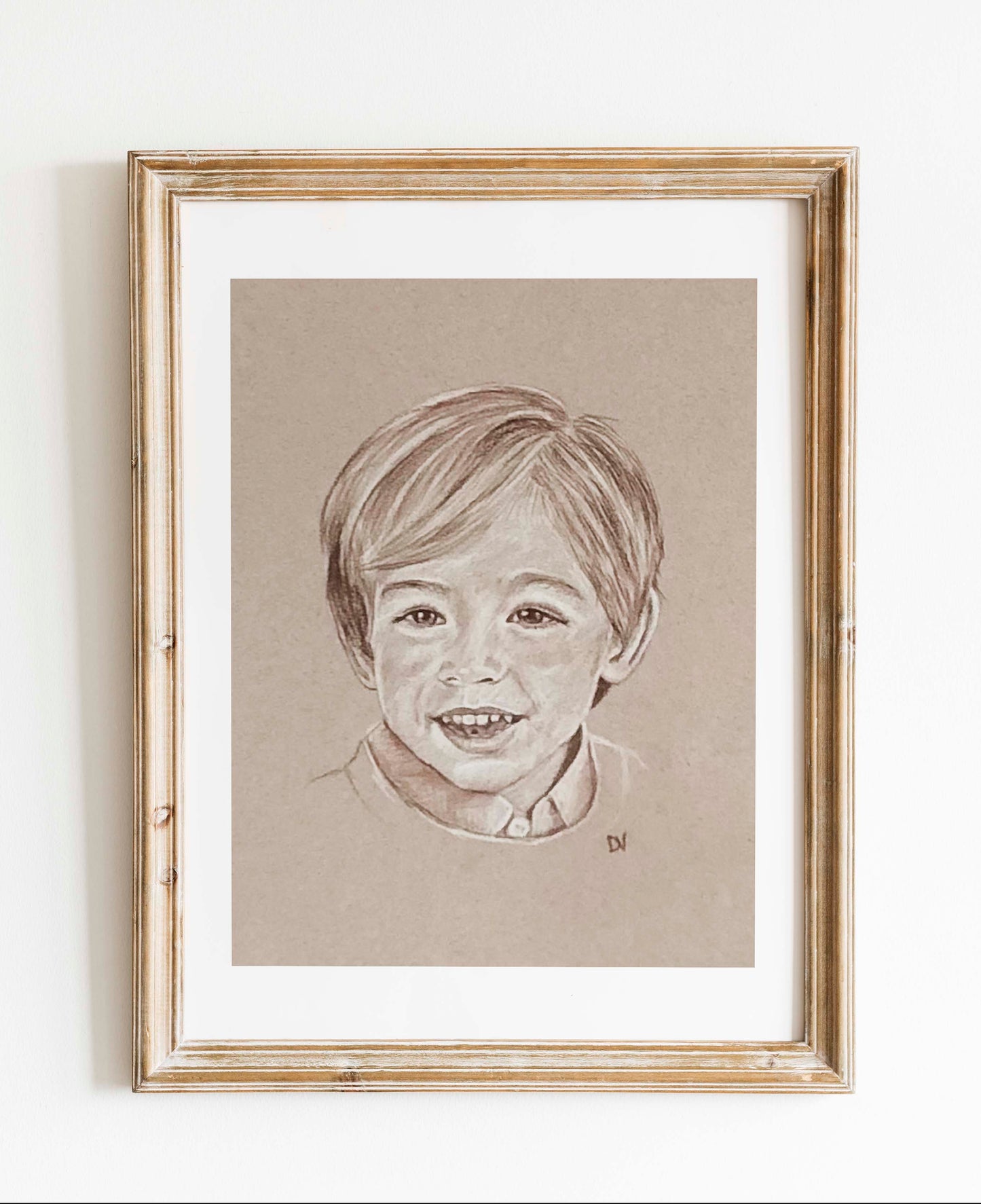 Georges, Portrait au Pastel Sec, Sépia