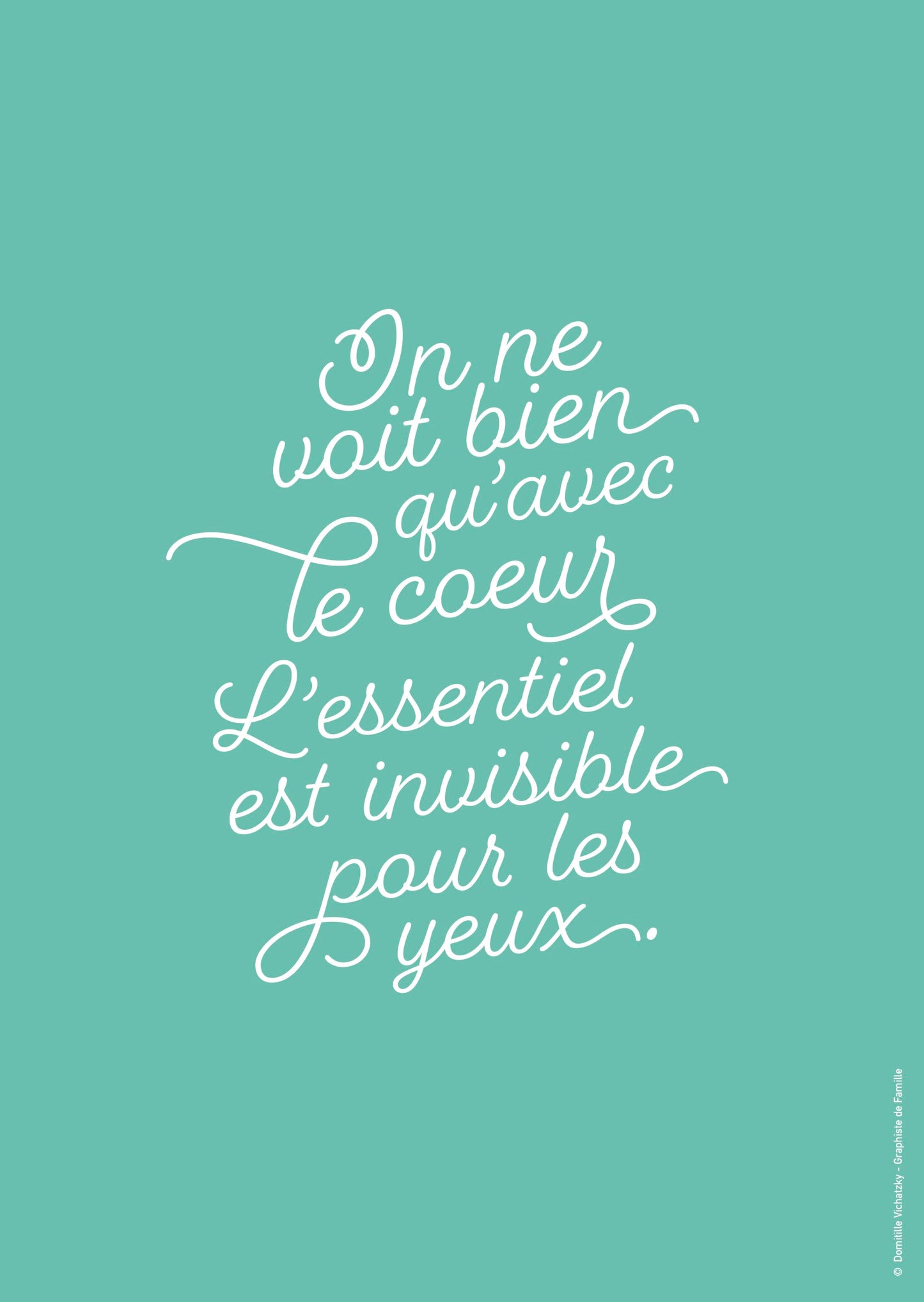 Carte Postale "On ne voit bien qu'avec le coeur"