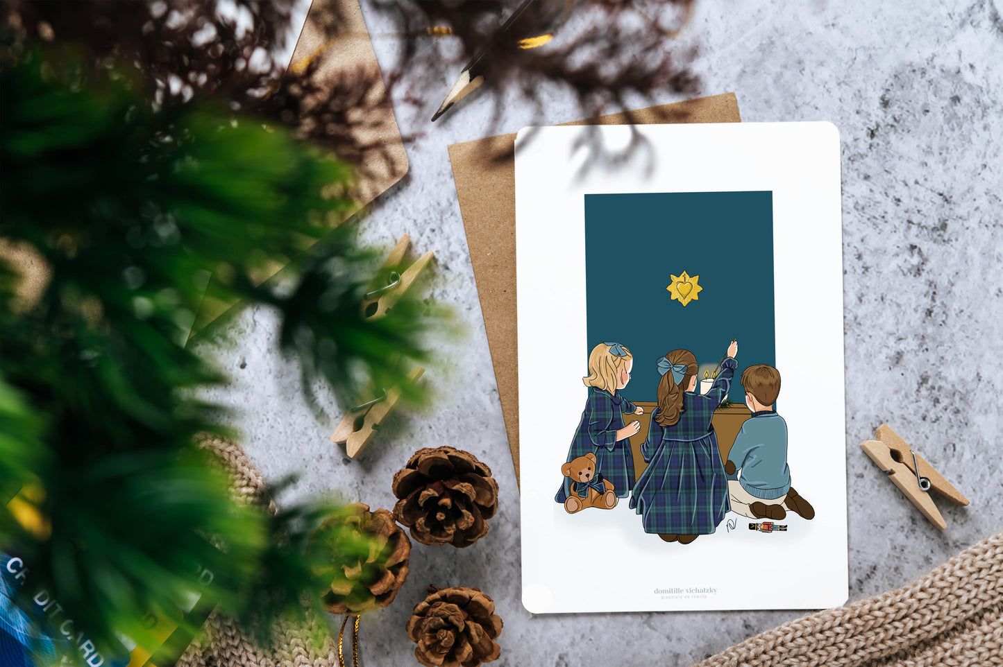 Carte "Enfants en Pyjamas"