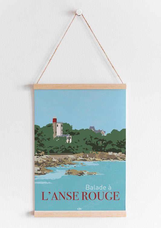 Affiche "Balade à L'Anse Rouge, Noirmoutier"