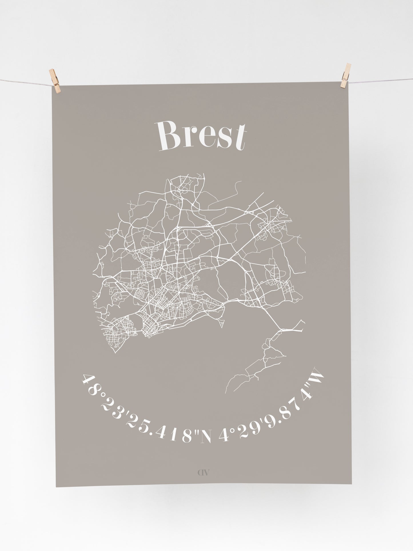 Affiche GPS - Plan détaillé - Villes