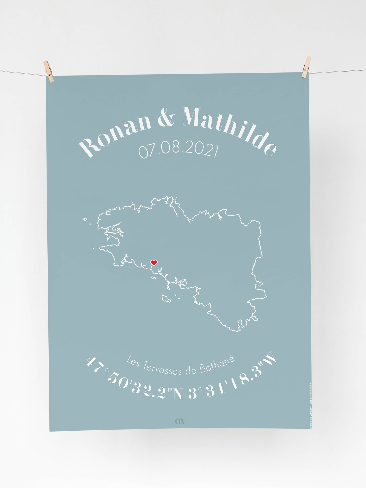 Affiche GPS personnalisée – Spéciale cadeau de mariage