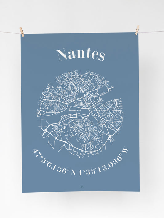 Affiche GPS - Plan détaillé - Villes