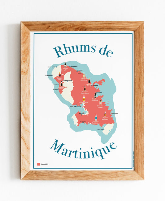 Carte des rhums de Martinique – Affiche illustrée