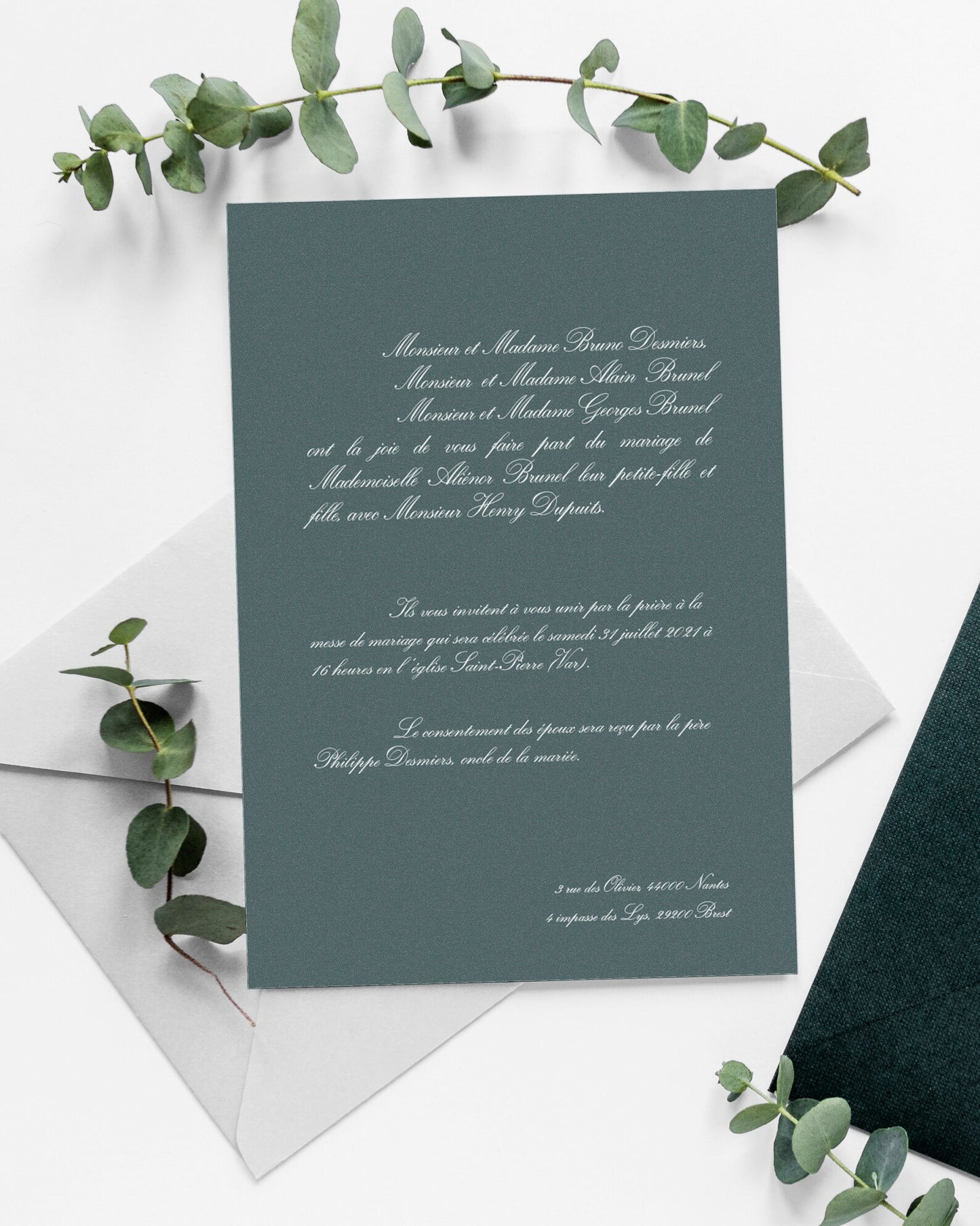 Faire-part de mariage traditionnel 14,5x19cm
