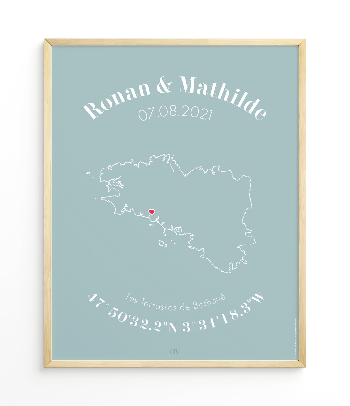 Affiche GPS personnalisée – Spéciale cadeau de mariage