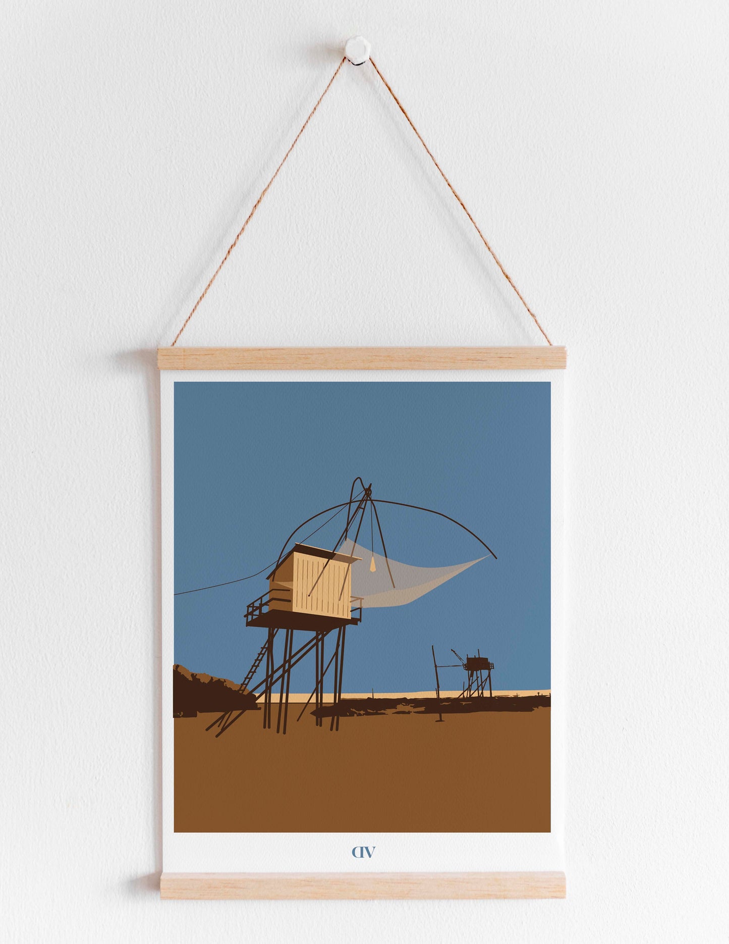 Affiche "Pêche au Carrelet à Pornic"