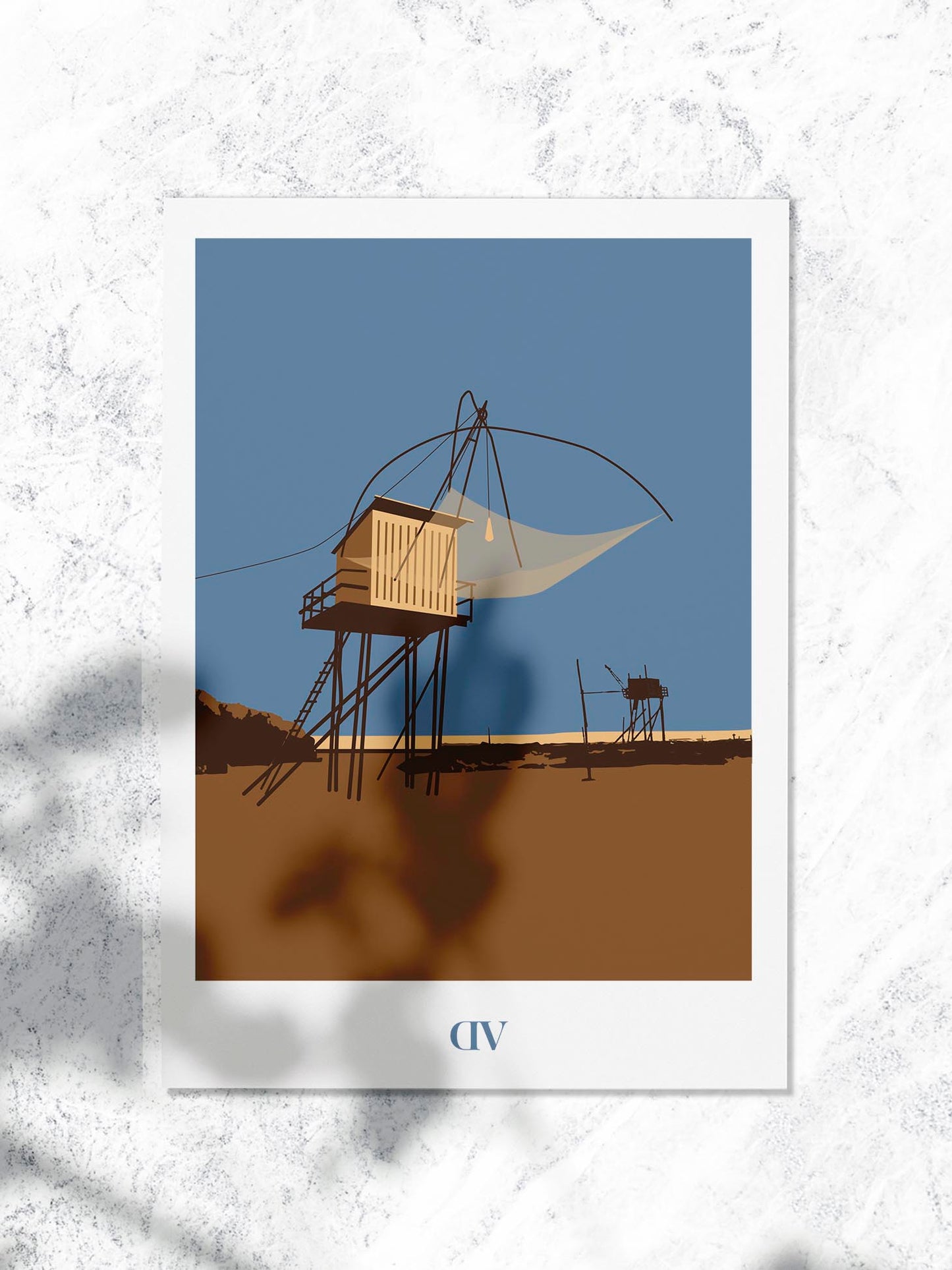 Carte Postale "Pêche au Carrelet à Pornic"