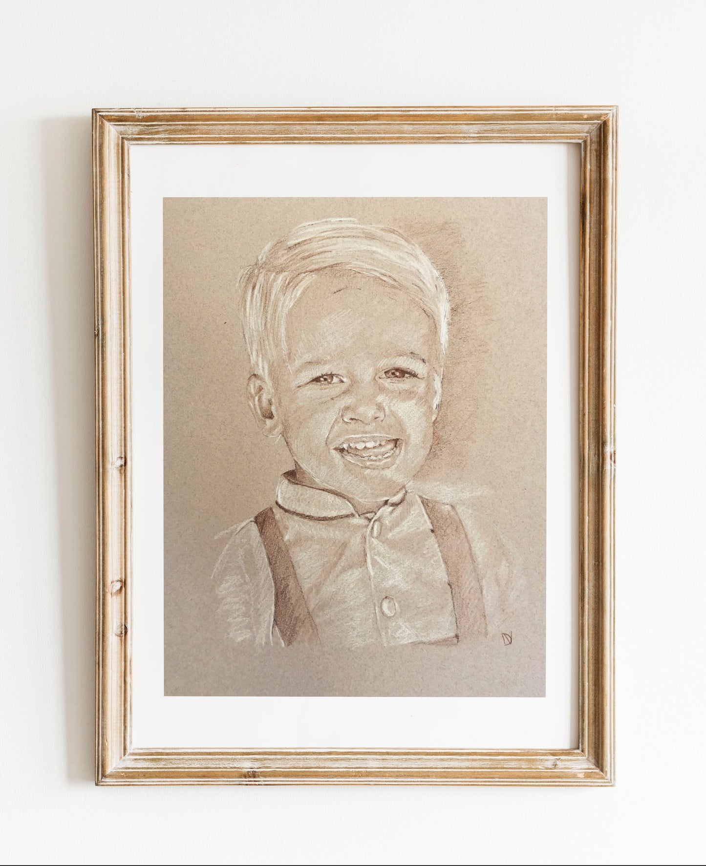 Roch, Portrait au Pastel Sec, Sépia