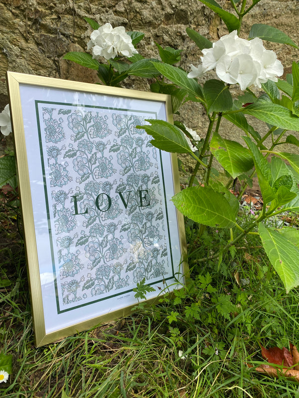 Affiche Aniya Monochrome - motifs indiens – Inspiration blockprint