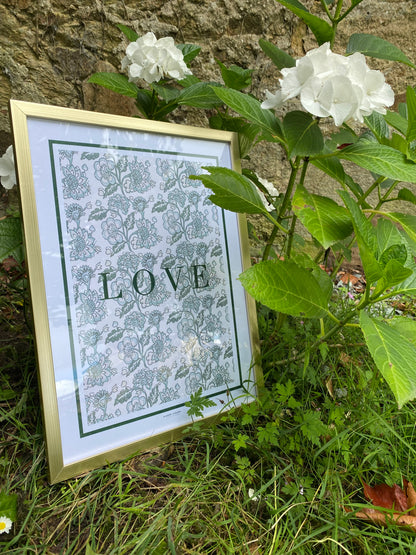 Affiche Aniya Monochrome - motifs indiens – Inspiration blockprint