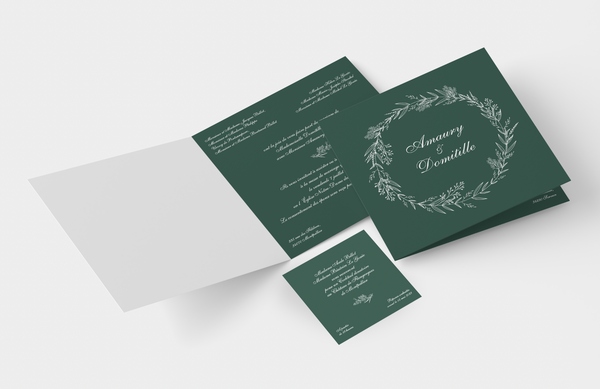 Faire-part de mariage carré Couronne