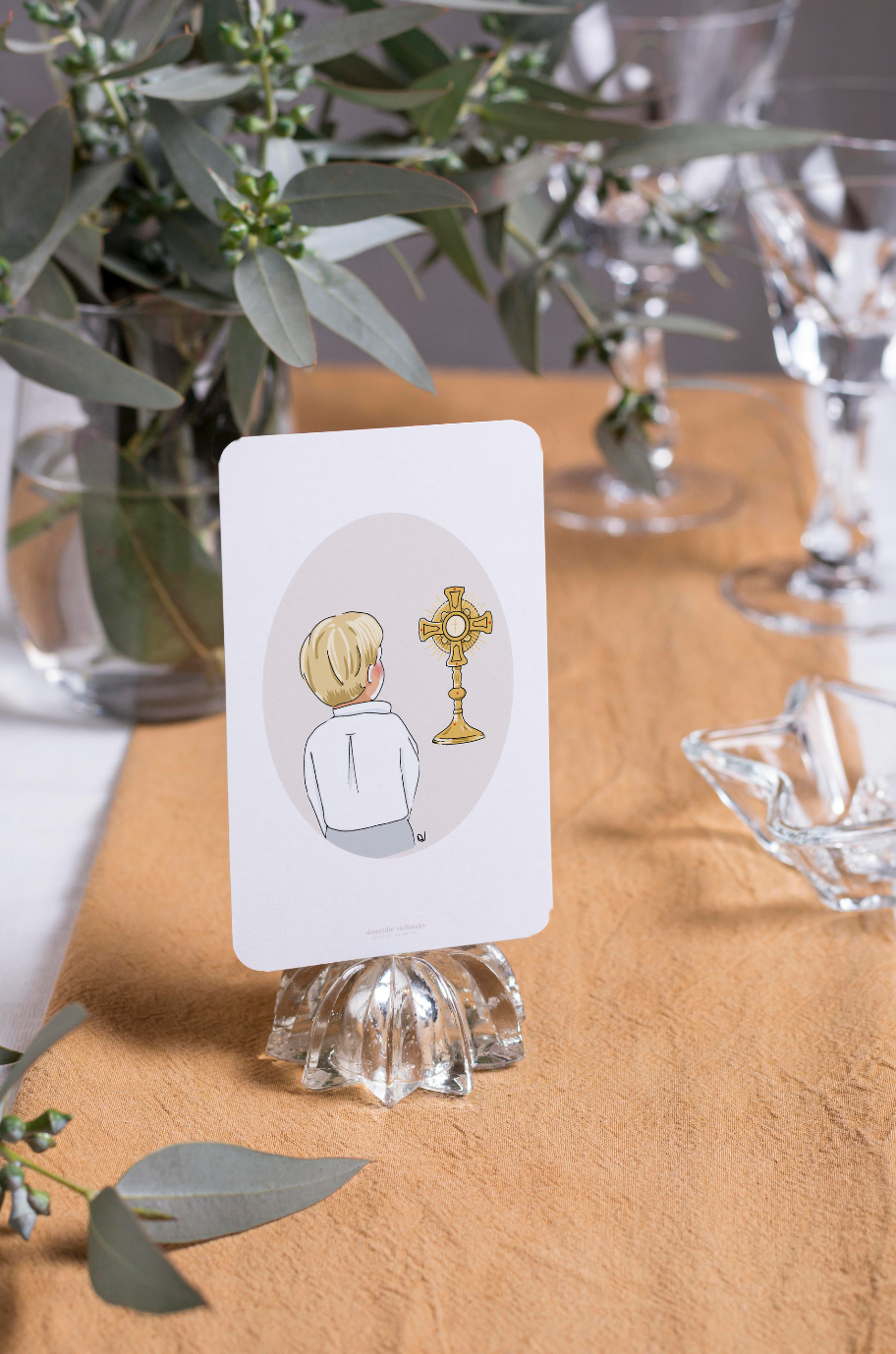 Signet - Petit Garçon devant le Saint Sacrement – Graphiste de Famille