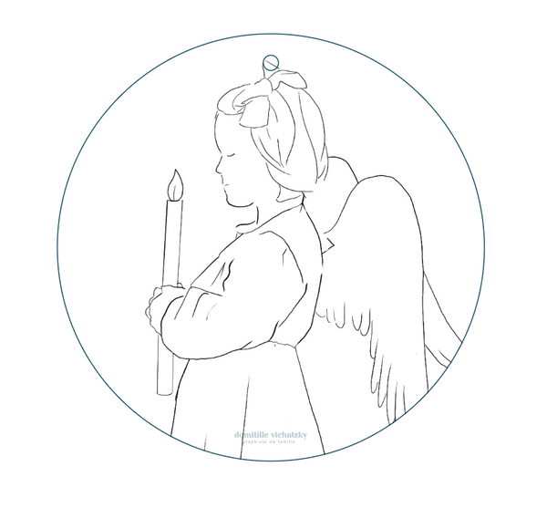 Coloriage Boule de Noël - Petits Anges