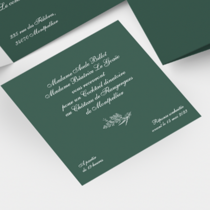 Carton d'invitation mariage carré