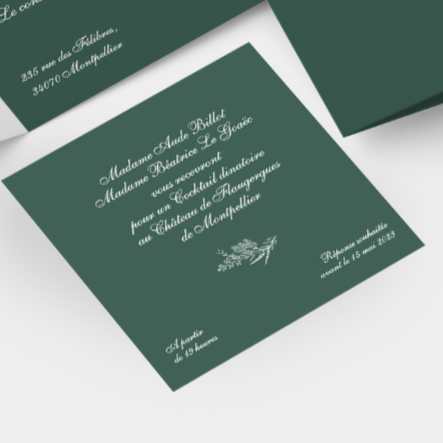 Carton d'invitation mariage carré