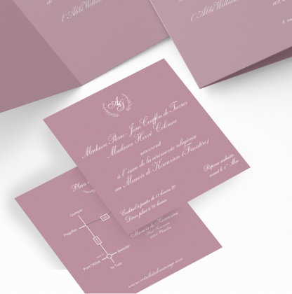 Carton d'invitation mariage carré