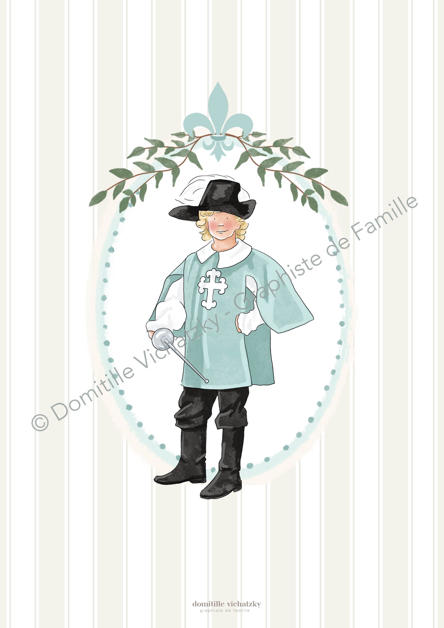 Affiche Petit Mousquetaire  – Illustration murale pour chambre d’enfant