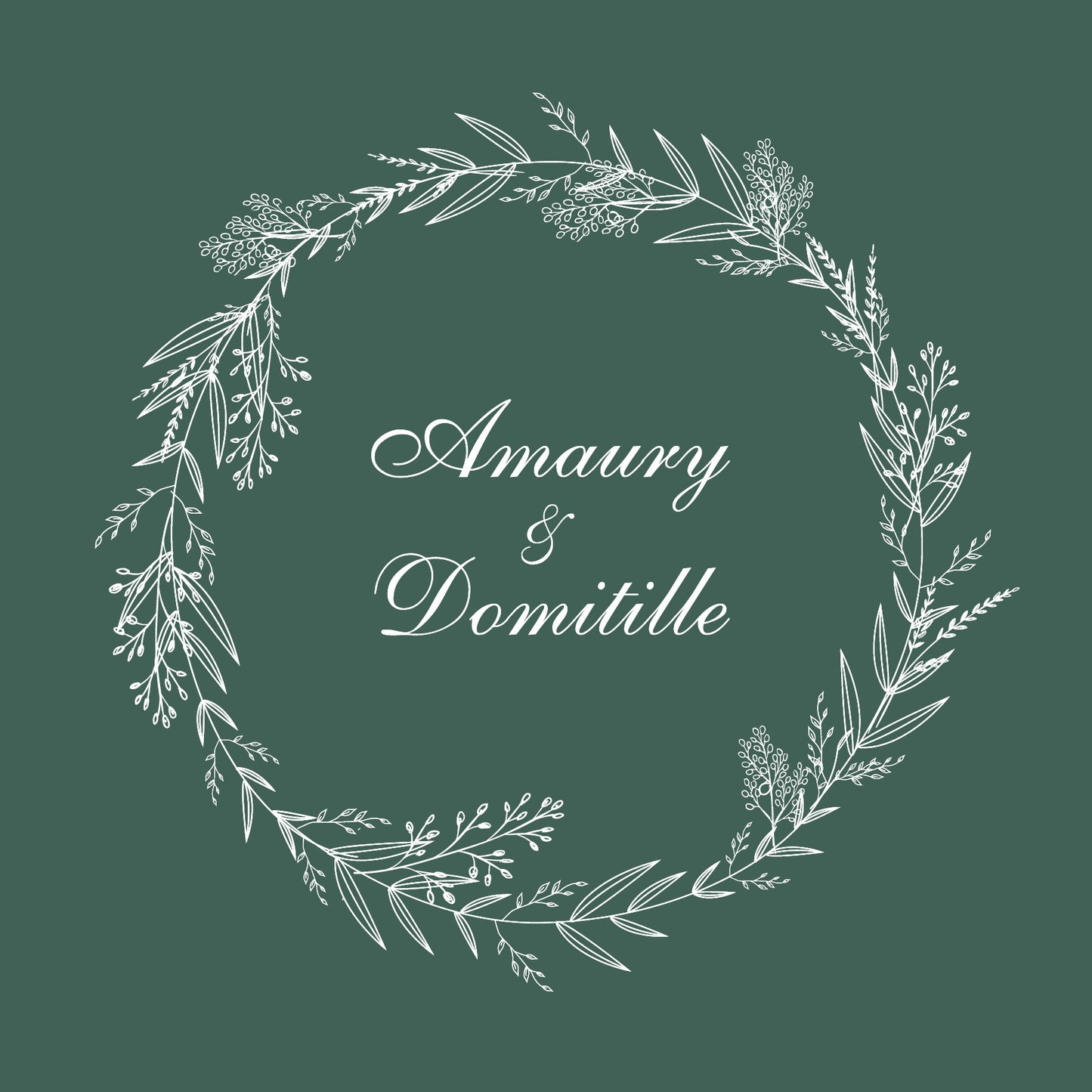 Faire-part de mariage carré Couronne