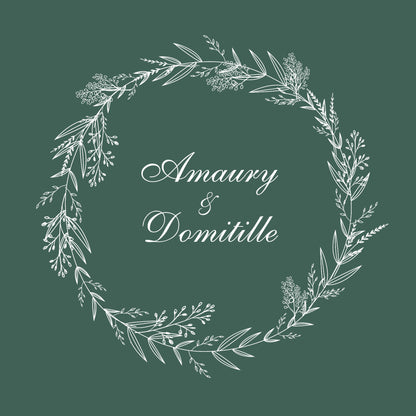 Faire-part de mariage carré Couronne