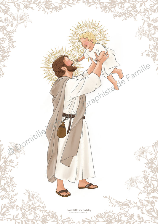 Affiche Saint Joseph –  Illustration poétique et spirituelle