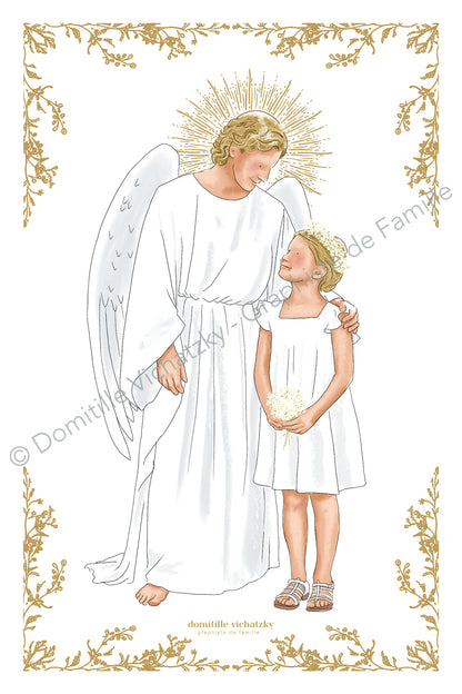 Signet « Fillette et son Ange Gardien »