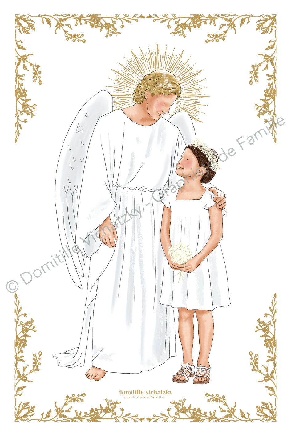 Signet « Fillette et son Ange Gardien »