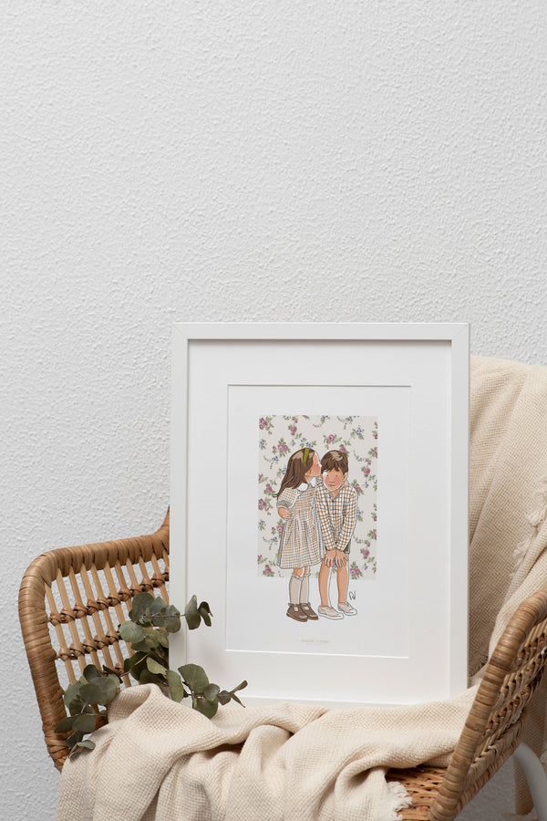 Affiche Tendresse - Illustration murale pour chambre d’enfant