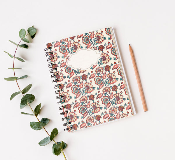 Carnet de notes - Fleurs Aniya Carmin
